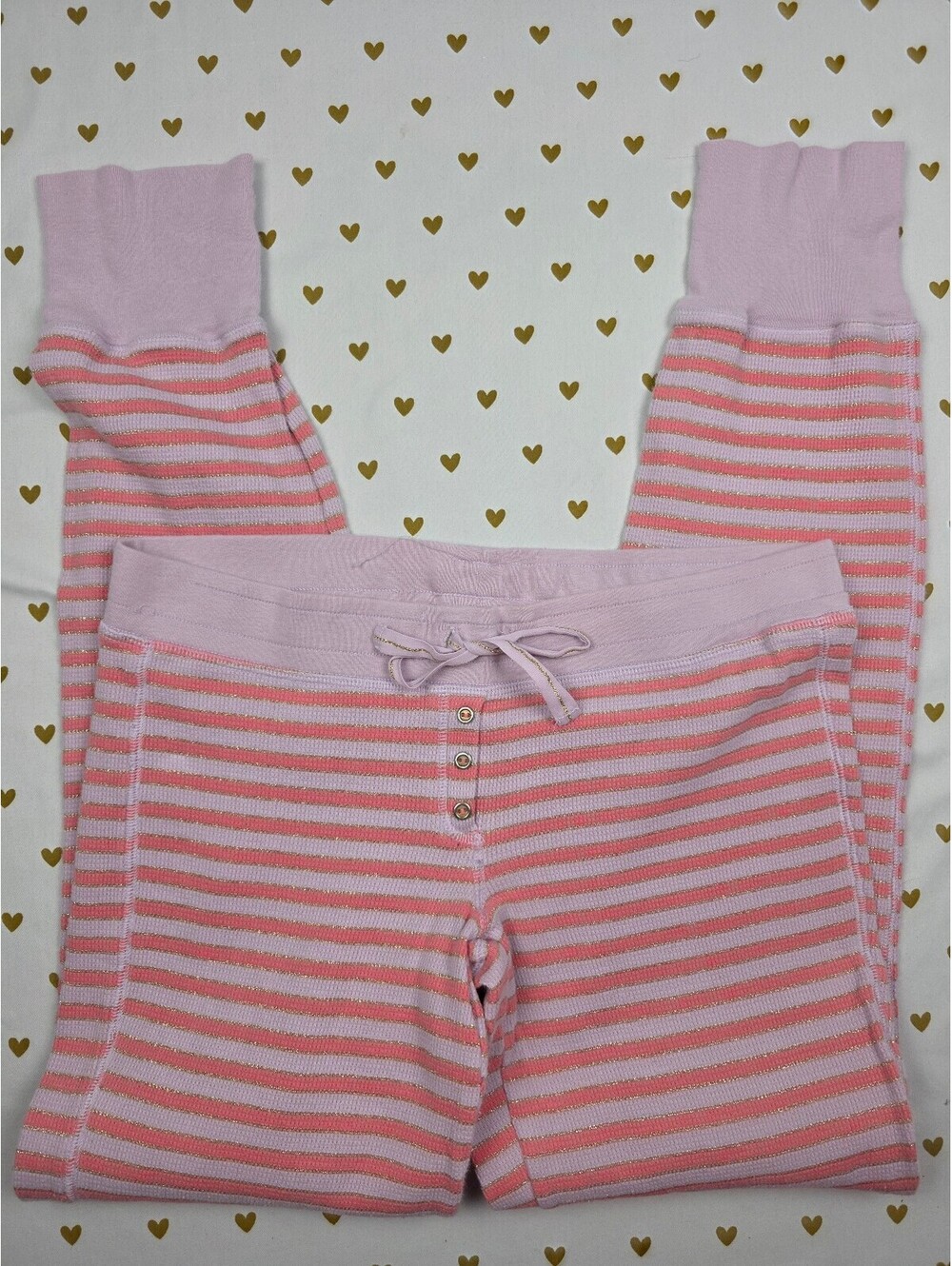 Victorias Secret XS Thermal Waffle Sleep Pants Pajama Bottoms Striped